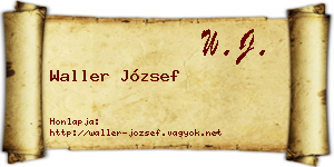 Waller József névjegykártya