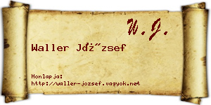 Waller József névjegykártya